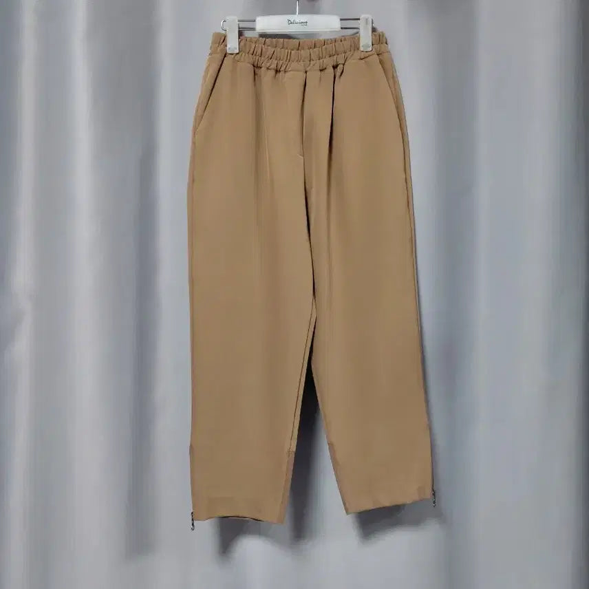 [BUNJANG] Leather Panel Banding Slacks / 레더 배색 밴딩 슬랙스