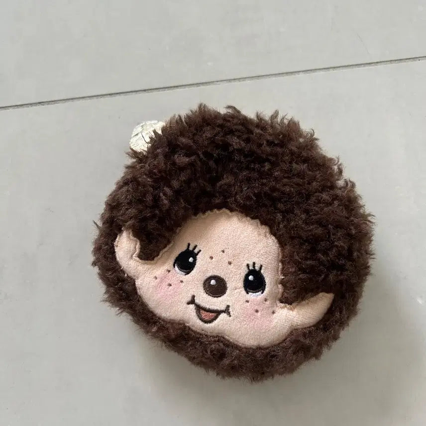 [BUNJANG] Monchhichi Face Pouch - Brown / MONCHIHICHI 몬치치 monchichi face pouch