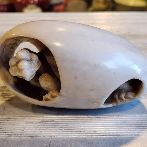 [BUNJANG] Carved Jade Turtle Interior Decor / 천연옥돌 내부에 거북이 조각되었다