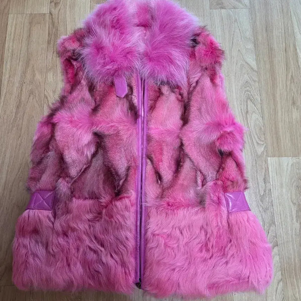 [BUNJANG] Fox Fur & Sheepskin Vest / 핑크여우털양가죽