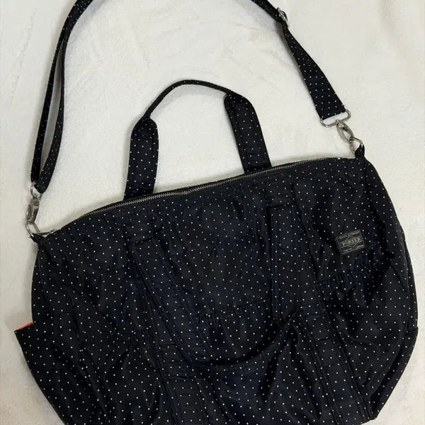 [BUNJANG] Porter Black Dot Crossbody Bag / 포터 블랙 도트 크로스백