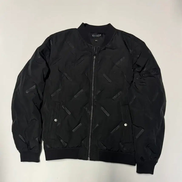 [BUNJANG] Guess Patch Down Lightweight Bomber Jumper L Black / 게스 Guess 패치 덕 다운 경량 봄버 점퍼 L 블랙