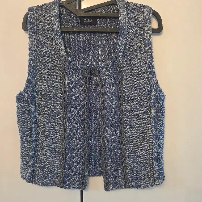 [BUNJANG] Time Women's Knit Vest Blue / 타임 여성 니트 조끼 블루