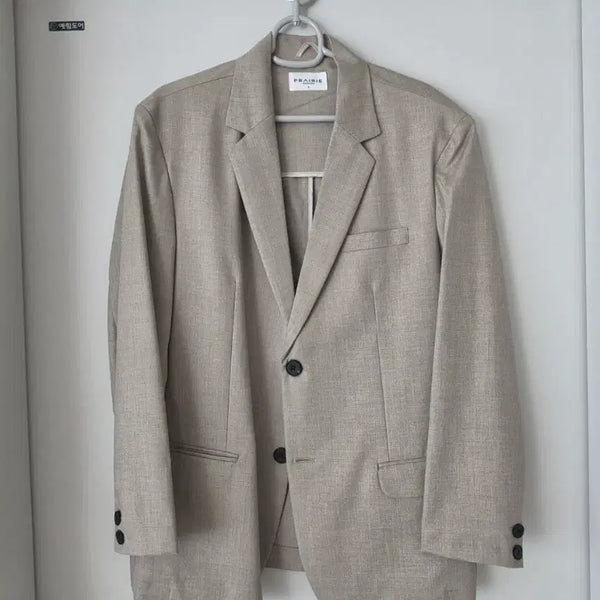 [BUNJANG] Like Linen Oversized Blazer Setup (Oatmeal) / 라이크 린넨 오버핏 블레이저 셋업(오트밀)