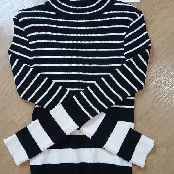 [BUNJANG] Striped Knit Sweater / 니트티