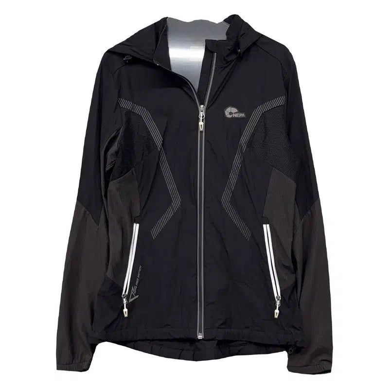 [BUNJANG] Nepa Black Nylon Windbreaker / 네파 블랙 나일론 기능성 등산 아웃도어 방풍 바람막이 90