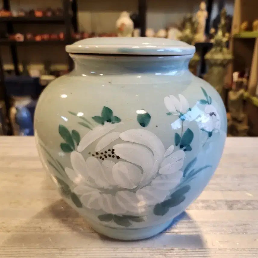 [BUNJANG] Korean Folk White Peony Tea Caddy / 한국민속 백모란 귀한 차통