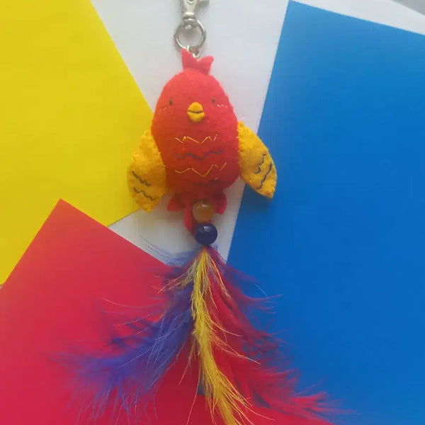 [BUNJANG] Macaw Handmade Felt Keyring / 금강앵무 핸드메이드 펠트 키링
