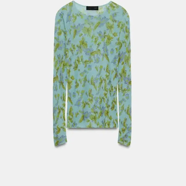 [BUNJANG] Zara Flower Pattern Knit Top / 자라 플라워 패턴 니트 탑 (m)
