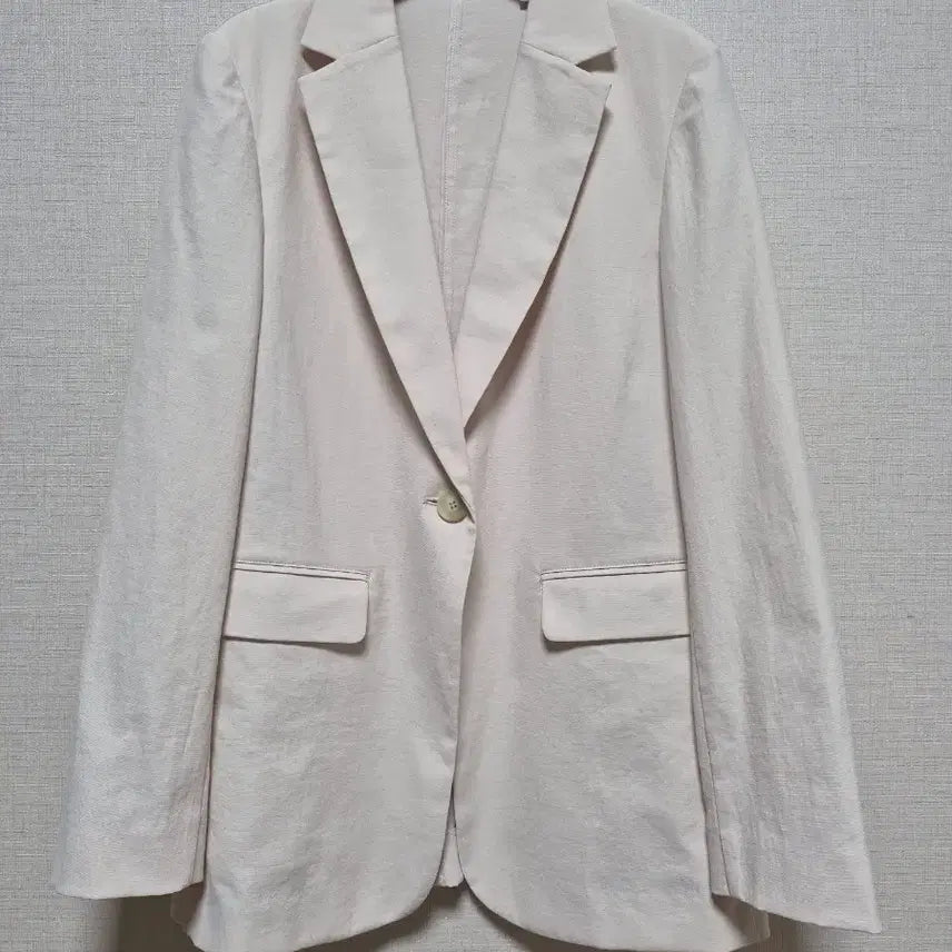 [BUNJANG] Uniqlo Linen Blend Jacket - Ivory - Size M / 유니클로 마 린넨 자켓m