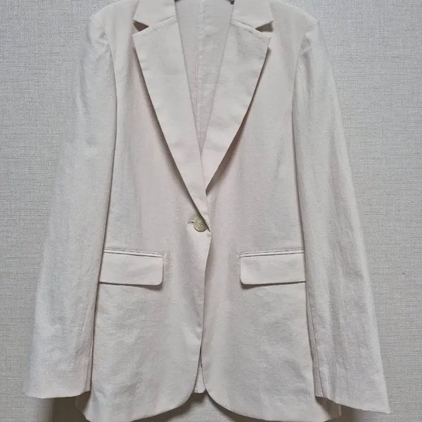 [BUNJANG] Uniqlo Linen Blend Jacket - Ivory - Size M / 유니클로 마 린넨 자켓m