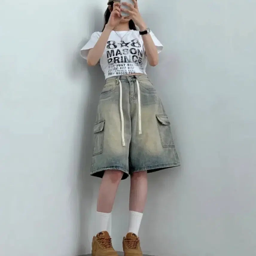 [BUNJANG] Bermuda Shorts Light Wash / 버뮤다 팬츠 연청