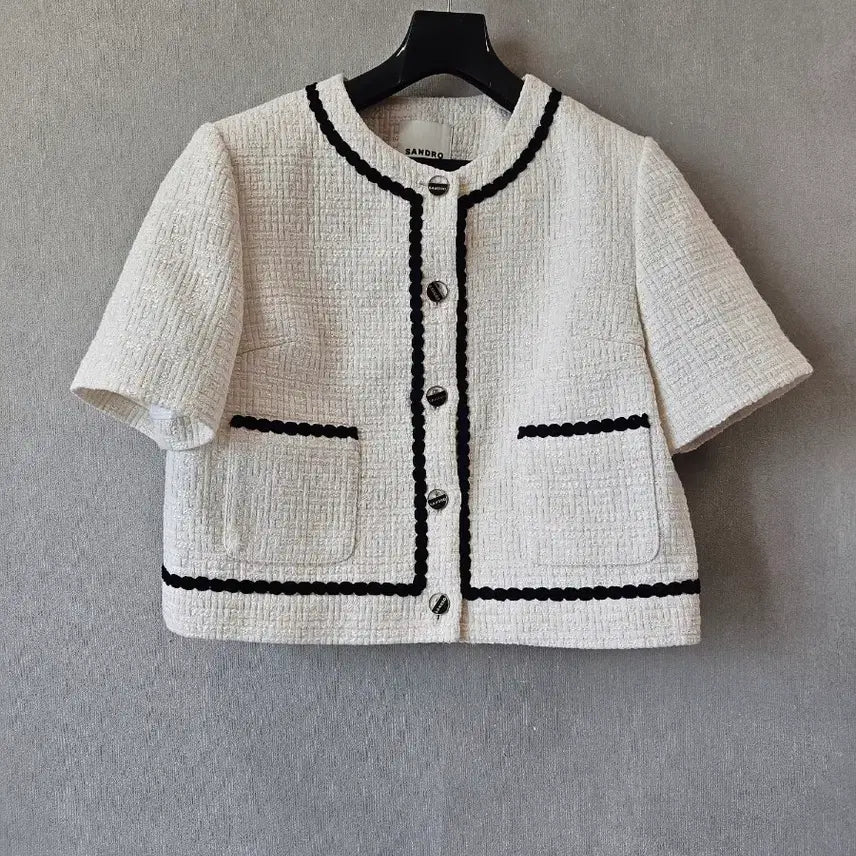 [BUNJANG] Sandro 2024 Metal Logo Button Tweed Jacket / 2024.산드로)금속로고버튼 트위드 자켓