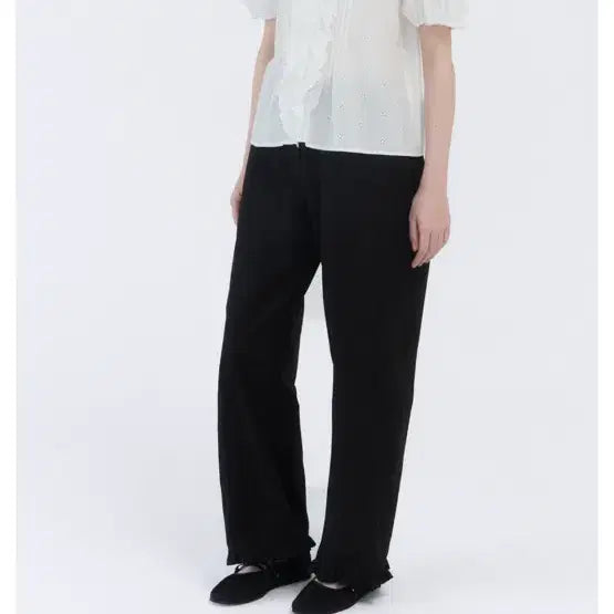 [BUNJANG] GBH Frill Pants Black / GBH 프릴 팬츠 블랙