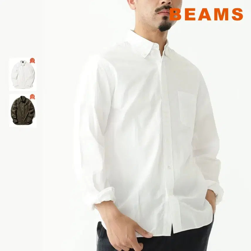 [BUNJANG] BEAMS PLUS BD Oxford Striped Shirt / 빔즈 플러스 BD 컬러 브로드 셔츠