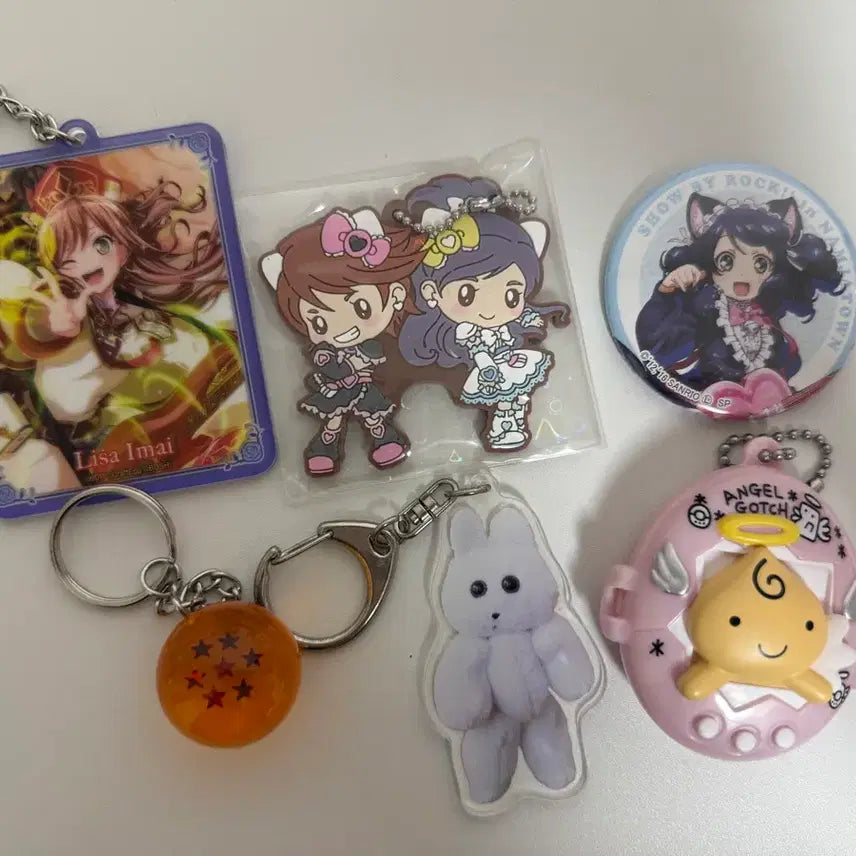 [BUNJANG] Assorted Anime Character Keychain Set / 키링 세트 (다마고치 뱅드림 쇼바이락 프리큐어 드래곤볼 )