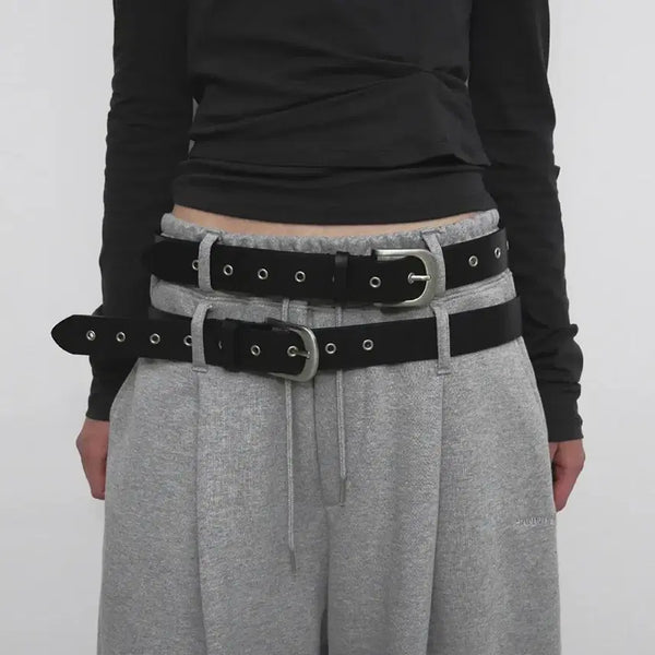[BUNJANG] Sandro Eyelet Belt - Black / 샌드릭 아일렛 벨트_블랙