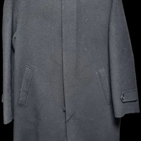 [BUNJANG] Big Gate Black Balmacaan Long Coat L Size / 빅 게이트 블랙 발마칸 롱코트 L 사이즈