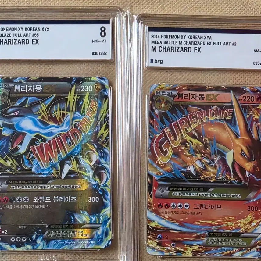 [BUNJANG] M Charizard EX Wild Blaze & Greninja EX Cards Bundle Set / 리자몽 XY M 와일드블레이즈 등급 카드 두장 일괄