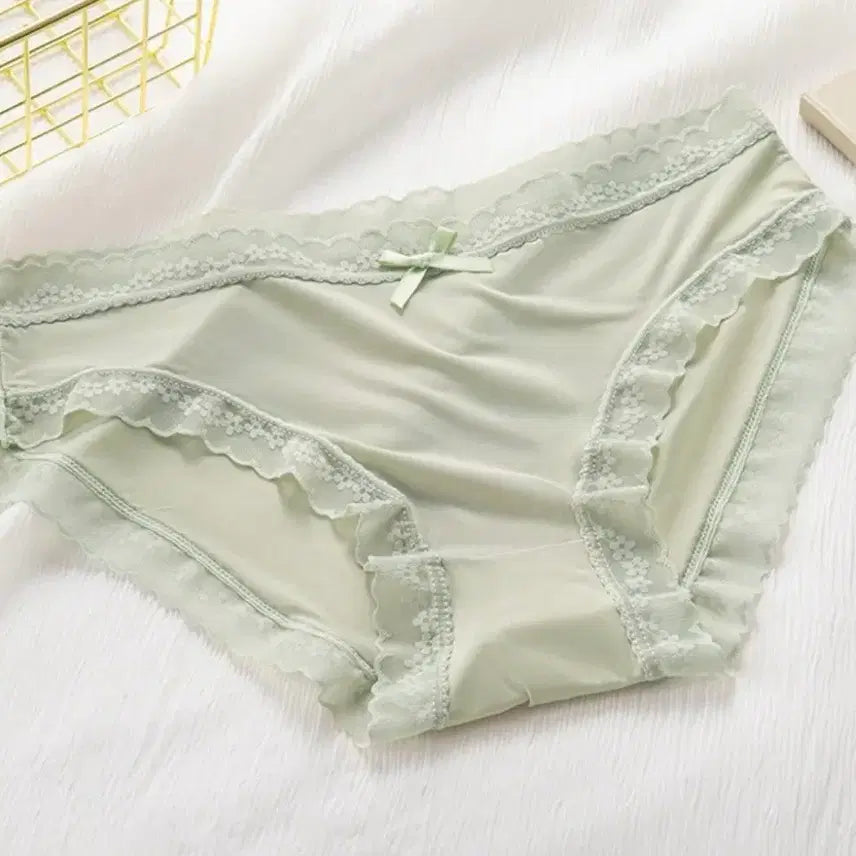 [BUNJANG] Mint Silk Panties (Used) / 연두 실크 팬티 (중고)