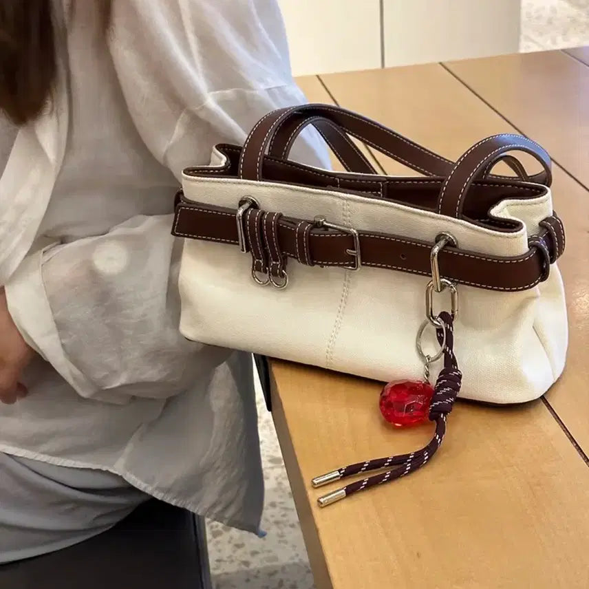 [BUNJANG] Canvas Stitch Shoulder Bag / 새상품) 캔버스 스티치 숄더백