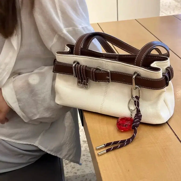 [BUNJANG] Canvas Stitch Shoulder Bag / 새상품) 캔버스 스티치 숄더백