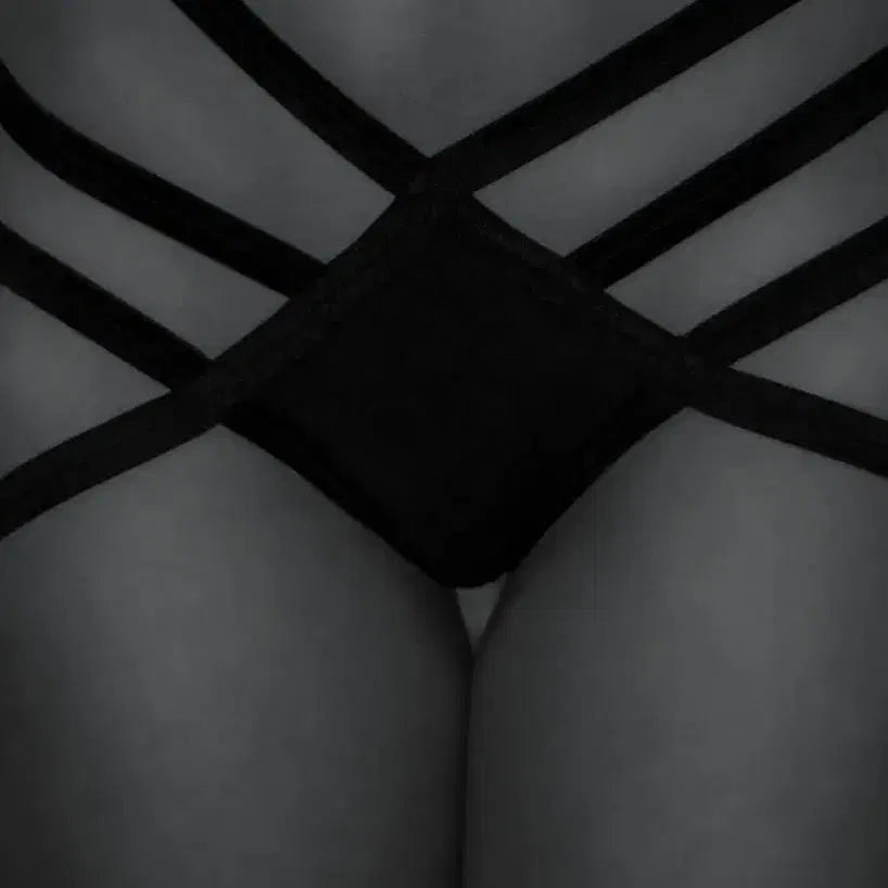 [BUNJANG] Black Strap Panty XS / 검정색 스트랩 끈 팬티 xs