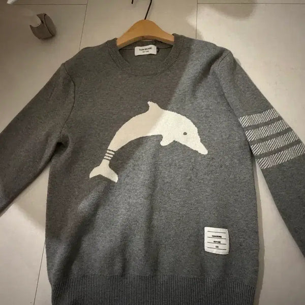 [BUNJANG] Thom Browne Dolphin Knit Grey XXL / 톰브라운 돌핀 니트 그레이