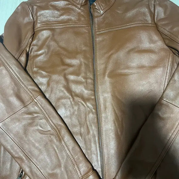 [BUNJANG] Police Brown Leather Jacket / Police 브라운 가죽 자켓