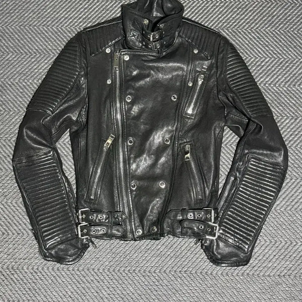 [BUNJANG] Burberry Padded Leather Biker Jacket (L) / 버버리 패디드 레더 바이커 자켓 (가죽 라이더 자켓) (L)
