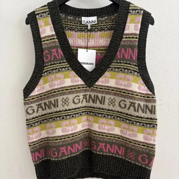 [BUNJANG] GANNI Multicolor Wool Blend Vest / 가니 베스트