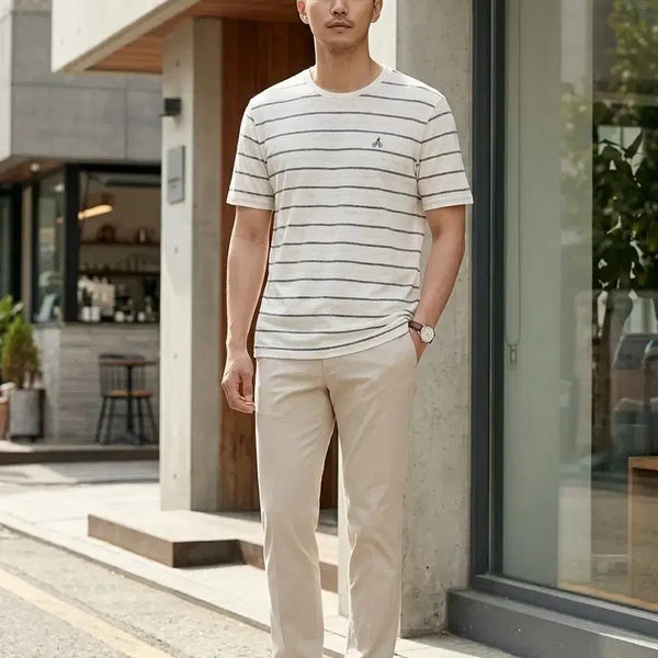 [BUNJANG] Beanpole Basic Stripe Short Sleeve T-Shirt Size 105 / 빈폴 기본 스트라이프 반팔 티셔츠 105