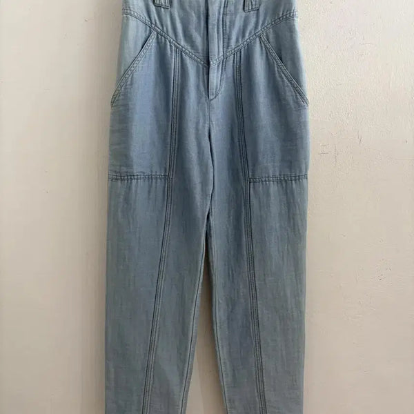 [BUNJANG] Isabel Marant Light Blue Denim Linen Blend Pants / 이자벨마랑 데님