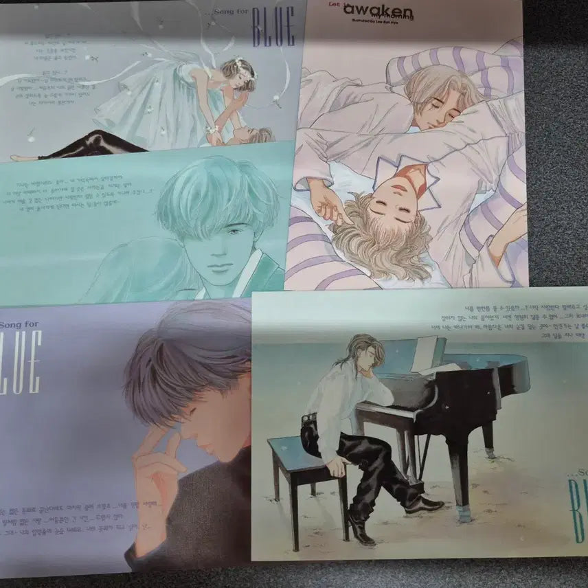 [BUNJANG] Lee Eun-hye Blue Illustration Postcard Set (9 pcs) / 이은혜 작가님의 블루 일러스트 엽서 9장 세트