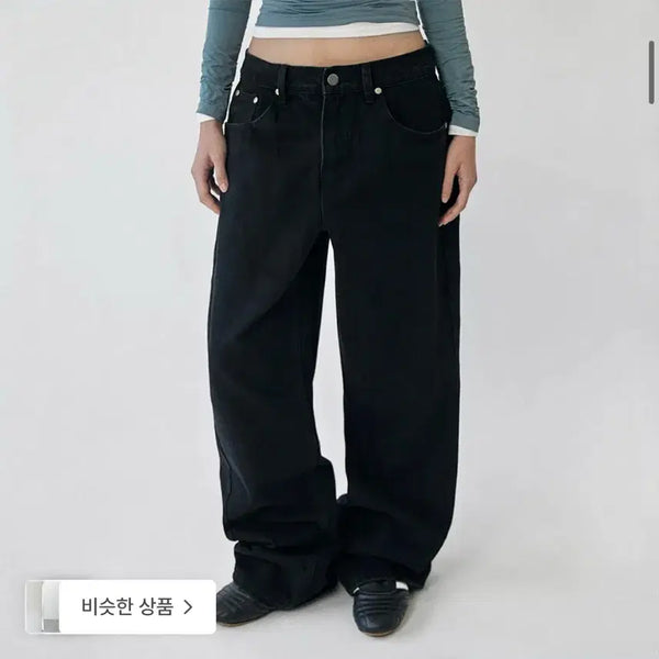 [BUNJANG] Suede Cinch Back Denim Pants (Black, Size S) / 스웨이드 CINCH BACK DENIM [BLACK] S사이즈