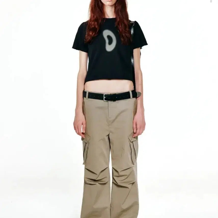 [BUNJANG] DEINET Cotton Stud Cargo Wide Pants Khaki / 다이닛 DEINET M 코튼 스터드 카고 와이드 팬츠 카키