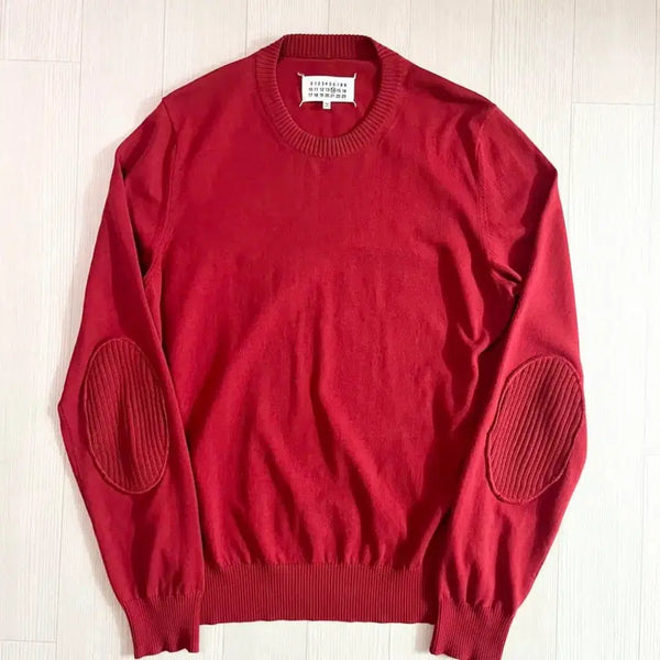 [BUNJANG] Maison Margiela Elbow Patch Knit Sweater Red / 마르지엘라 엘보우 니트