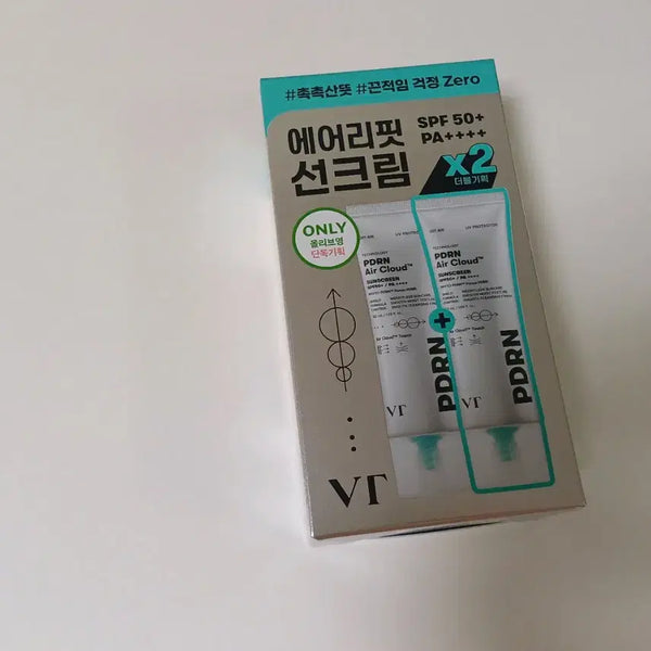 [BUNJANG] VT Cosmetics PDRN Air Cloud Sunscreen Double Set (2-Pack) / VT 브이티 피디알엔 에어클라우드 선크림 더블기획 2개입