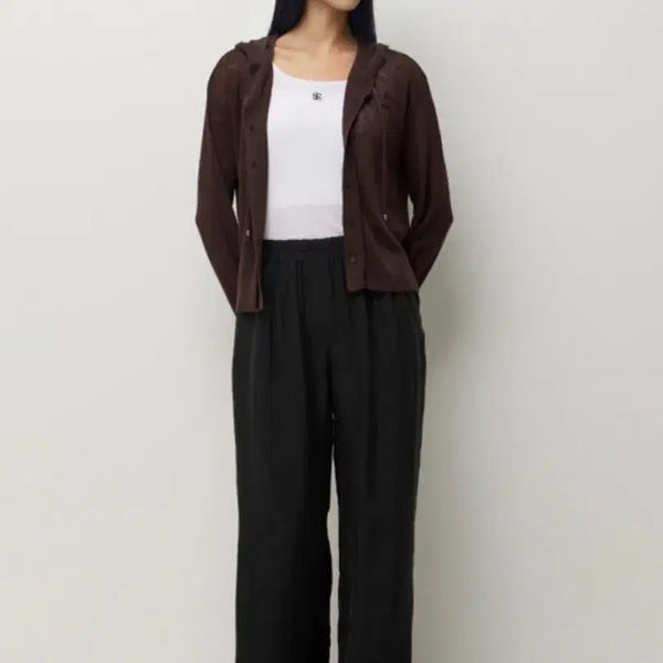 [BUNJANG] Sisley Wave Wide Banding Pants / 시슬리 SISLEY 웨이브 와이드 밴딩 팬츠
