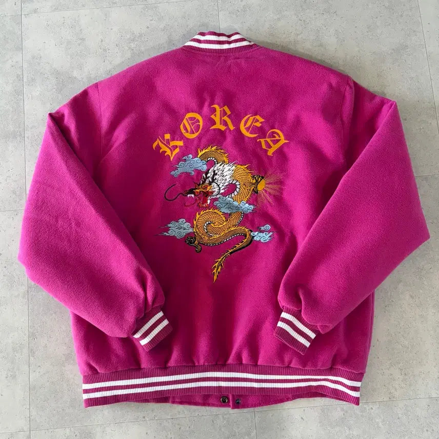[BUNJANG] Dragon Embroidery Varsity Jacket / KOREA 용 자수 바시티 자켓