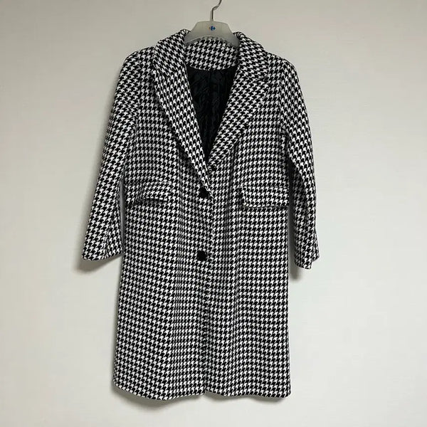 [BUNJANG] Women's Padded Checked Coat / ~77 사이즈까지) 여성 체크무늬 누빔 코트