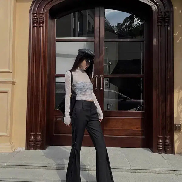 [BUNJANG] HYTEMOLY Pintuck Bootcut Slacks / HYTEMOLY 히테몰리 핀턱 부츠컷 슬랙스 바지