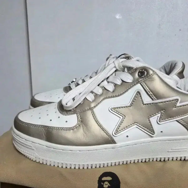 [BUNJANG] BAPE Star Sneakers Gold/White / 베이프 스타 스니커즈 골드/화이트