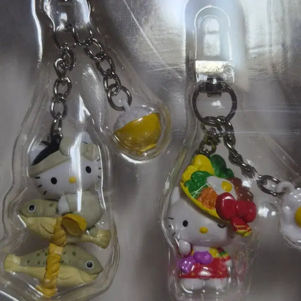 [BUNJANG] Hello Kitty Gachapon Charm Set / 올리브영 헬로키티 키링 식사 영광 굴비 전주 비빔밥 텐바이텐