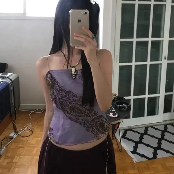 [BUNJANG] Vintage Paisley Pattern Sleeveless Top / vintage pattern sleeveless
