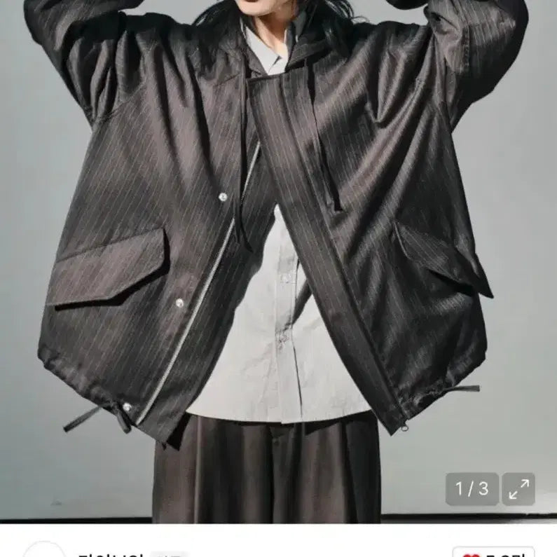 [BUNJANG] Dive In M-51 Stripe Jacket Black Size 1 / 다이브인 M-51 스트라이프 자켓 블랙 1사이즈