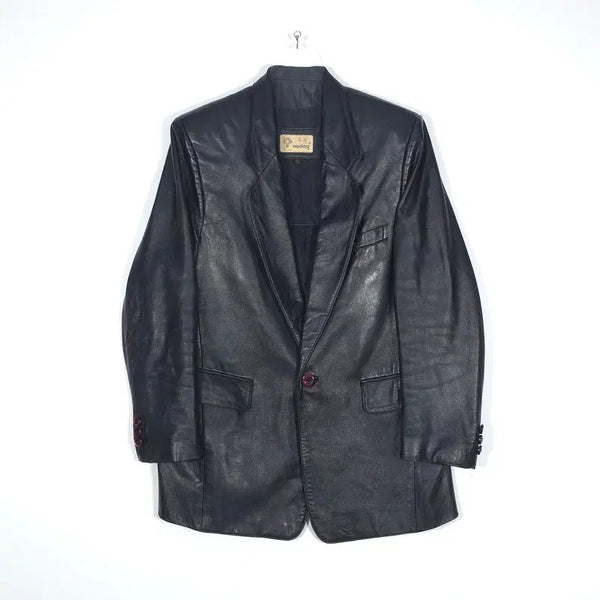 [BUNJANG] OUDAY Italian Leather Two-Button Blazer XL / OUDAY 이태리 수입 가죽 투버튼 블레이저 XL