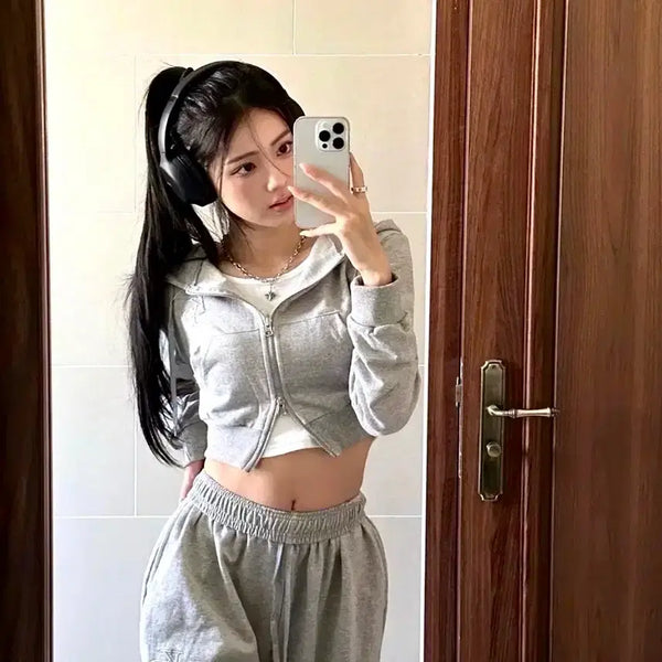 [BUNJANG] Khaki Point Basic Set Grey Top Free Size Bottom Size 1 (S) / 카키포인트 Basic Set 그레이 판매