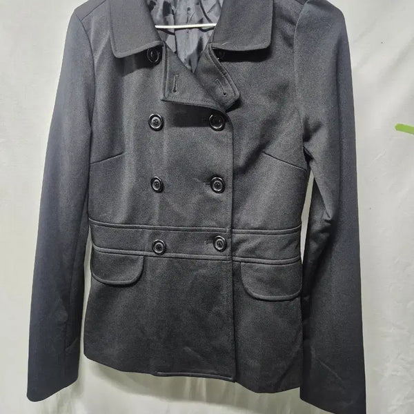 [BUNJANG] Classic Double-Breasted Coat - Black, Size 66 / 더블 코트 블랙 66