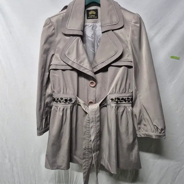 [BUNJANG] Women's Trench Coat Gray Size 66 / 그레이 여성 트렌치 코트 66